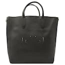 Anya Hindmarch Perforated Smiley Face Tote Bag in Black Leather