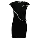 MSGM Frilled Knit Mini Dress in Black Wool - Msgm