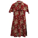 Vestido en seda roja con estampado de tapicería floral de Red Valentino