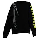 Dsquared Printed Sweatshirt with Chain in Black Cotton - Dsquared2