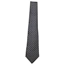 Cravatta Hermes Motivo Floreale in Seta Blu - Hermès