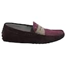 Tod's Gommino Penny Driving Shoes in Purple Suede
