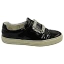  Roger Vivier Crystal Buckle Sneakers  in Black Patent Leather