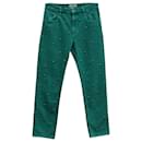 Isabel Marant Etoile Pearl Studded Jeans in Green Cotton