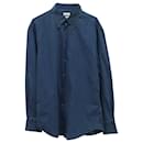 Brunello Cucinelli Slim Fit Button Down Shirt in Blue Cotton Denim
