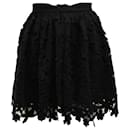 MSGM Laser Cut Floral Skirt in Black Polyamide - Msgm