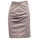 MSGM Crocodile Effect Pencil Skirt in Pink Cotton - Msgm