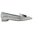 Pointed Toe Glitter Silver Flats - Chiara Ferragni