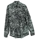 Balenciaga Noise Printed Long Sleeve Button-Up Shirt in Black Cotton