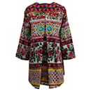 Dolce & Gabbana Kleid mit mehreren Drucken aus mehrfarbiger Baumwolle