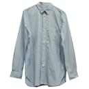 Junya Watanabe Comme Des Garçons Stripe Button Down Shirt in Light Blue Cotton - Autre Marque
