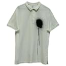 Neil Barett Spray Print Polo Shirt in White Cotton - Neil Barrett