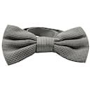 Dolce & Gabbana Houndstooth Bow Tie in Black and White Cotton 