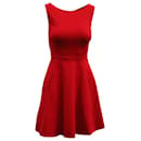 Kate Spade Ponte Fit & Flare-Kleid mit Schleife hinten in roter Viskose