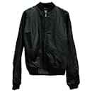 Saint Laurent Shiny Bomber Jacket in Black Cotton