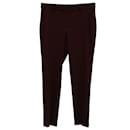 Theory Slim Fit Trousers in Burgundy Wool