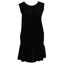 MSGM Ruffled Hem Mini Dress in Black Viscose - Msgm