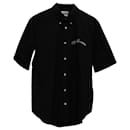 Camisa de manga curta bordada Alexander McQueen em algodão preto - Alexander Mcqueen