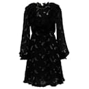 Chloé Paisley-Minikleid mit Rüschen aus schwarzer Baumwolle