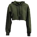 Adidas Stella McCartney Cropped Hoodie Sweater in Green Organic Cotton - Autre Marque