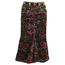 Marni Flared Midi Skirt in Floral Print Cotton