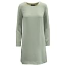Theory Long Sleeve Shift Dress in Mint Green Crepe