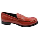 Dsquared2 High-Shine Penny Loafers in Red Leather