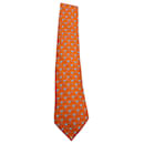 Hermès Dada Vroum Tie in Orange Silk