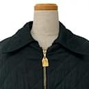 *CHANEL Long Blouson Quilted Polyester Black # 40 Coco Mark Button Coat - Chanel
