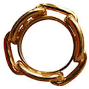 gold plated hermès regate scarf ring - Hermès