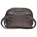 Beautiful Chanel Bowling handbag in gray caviar leather, gray overlock stitching, gray ruthenium metal trim
