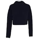 Dion Lee Mock Neck Rib Knit Sweater in Navy Blue Viscose - Autre Marque