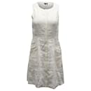 Theory Mini-robe sans manches plissée avec poches latérales en lin blanc