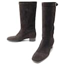 YVES SAINT LAURENT SHOES YSL BOOTS 306568 40 BROWN SUEDE BOOTS - Yves Saint Laurent