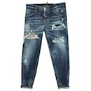 Dsquared2 Hockney Boyfriend Jeans in Blue Cotton