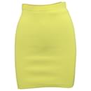 Alexander Wang Rib Knit Mini Pencil Skirt in Yellow Polyester