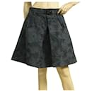 Kenzo Blue Floral Jacquard Cotton A- Line Mini Length Skirt size 40
