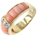 Van Cleef & Arpels Gold Diamond Coral Band Ring