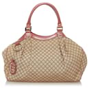 Gucci Brown Diamante Sukey Canvas Tote Bag