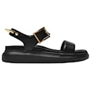 Sandals in Black and Gold Leather - Alexander Mcqueen