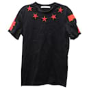 Givenchy Embroidered Red Stars T-shirt in Black Cotton
