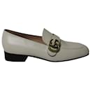 Gucci Classic lined G Loafers in White Leather