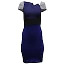 Roland Mouret Accent Sleeve Bodycon Dress in Blue Polyester