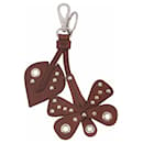 Miu Miu keychain in leaf and butterfly brown leather