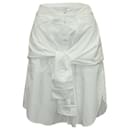 Falda con botones anudados y manga camisera en algodón blanco de T by Alexander Wang - T By Alexander Wang