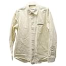 Jil Sander Never Fade Away Plaque Shirt in Beige Cotton