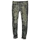 Isabel Marant Snakeskin Pattern Straight Long Trousers in Multicolor Cotton