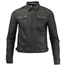 Alexander McQueen Waxed Denim Jacket in Dark Grey Cotton - Alexander Mcqueen