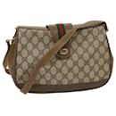 GUCCI Web Sherry Line GG Canvas Shoulder Bag Beige Red Green Auth ar6721 - Gucci