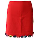 Mary Katrantzou Floral Hem Mini Skirt in Red Laine